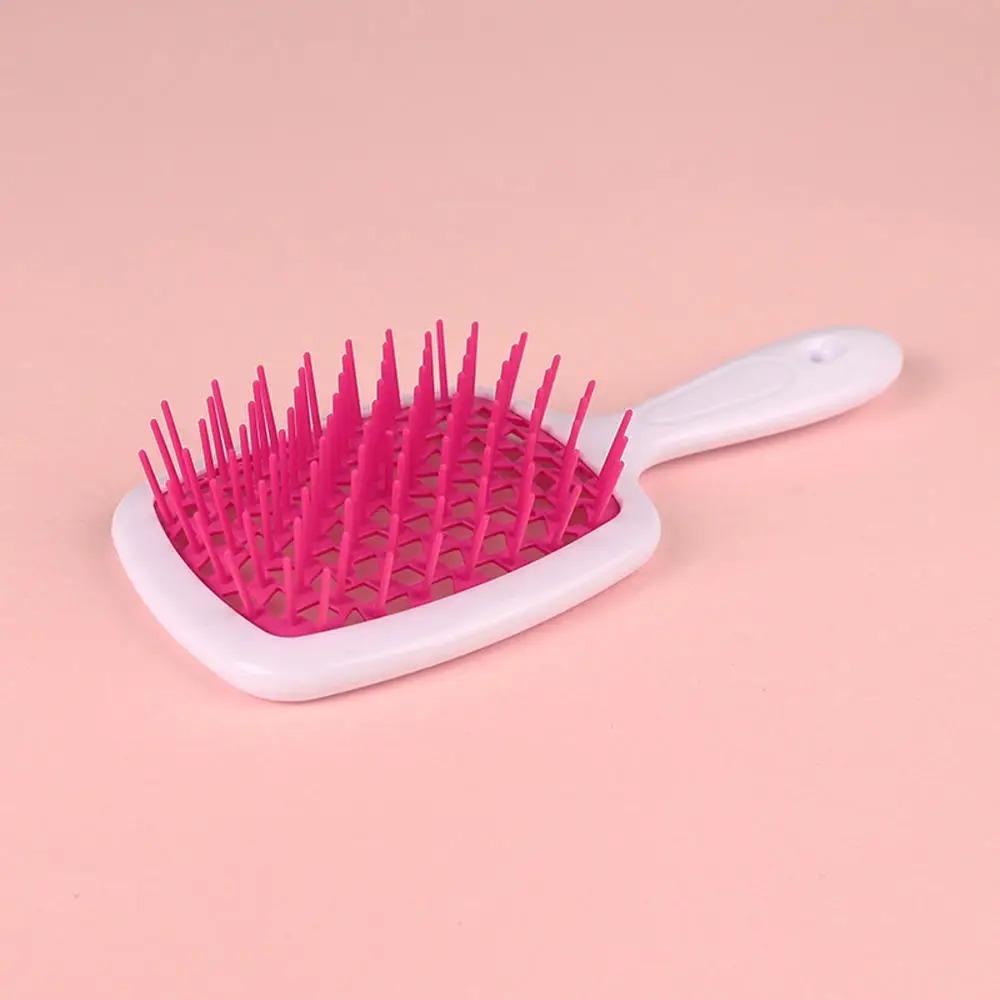 New Square Hollow Hair Comb Scalp Massager Simple Rib Hairbrush Demelant Brush Detangling Comb Fluffy Hairdressing Style Tool