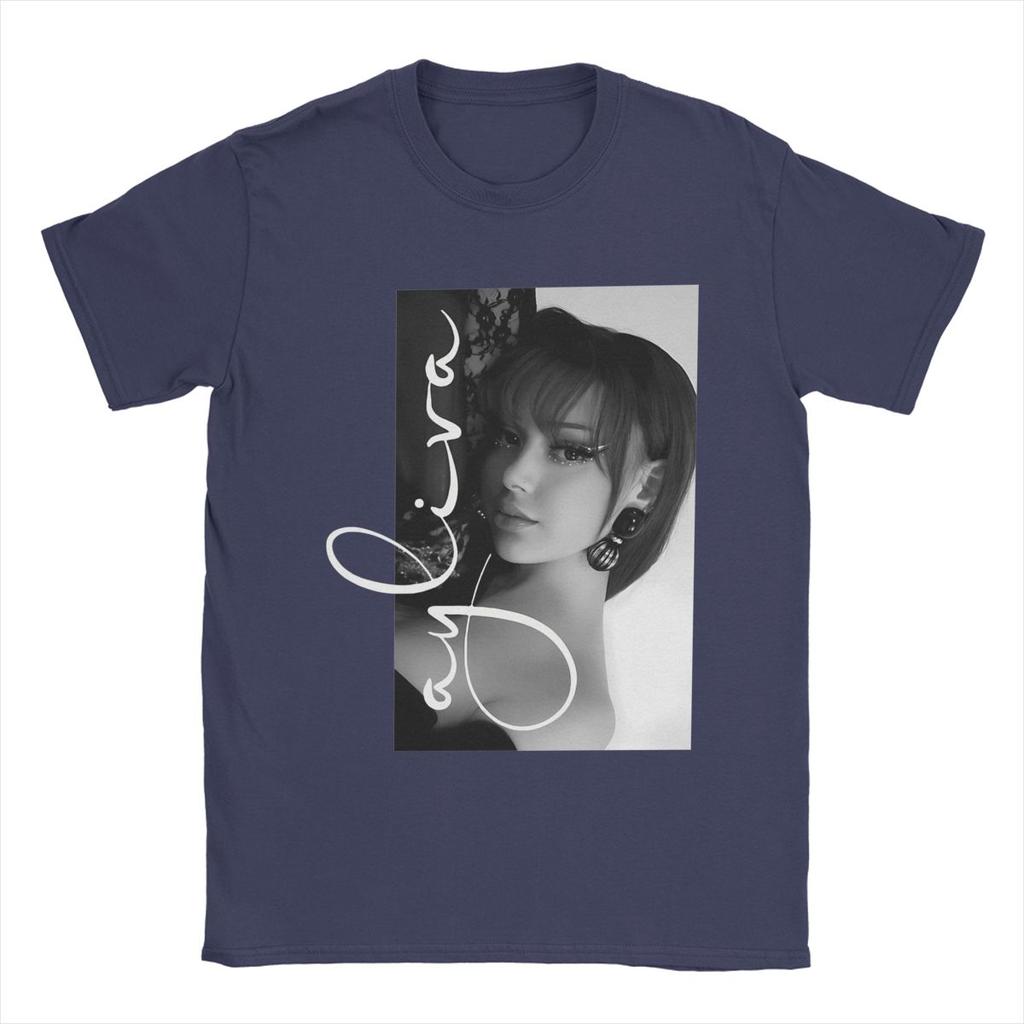 Ayliva T-shirt för män Nyhet 100% bomulls-t-shirts Rund hals Kortärmad T-shirt Grafiska kläder