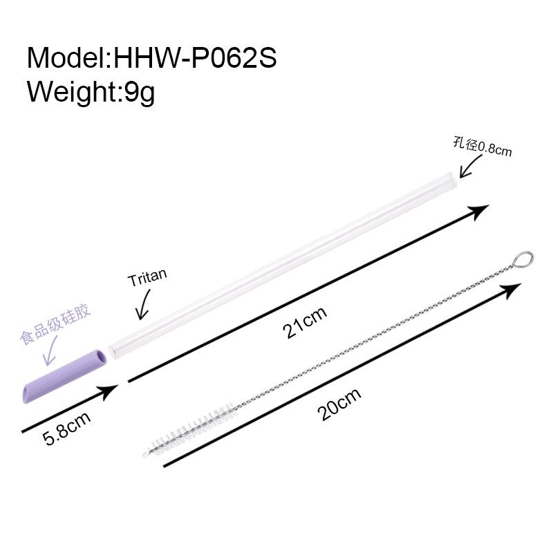 0.8Cmtritan Telescopic Straw Multi-Color Optional Set Milk Tea Beverage Reusable Water Cup Straw