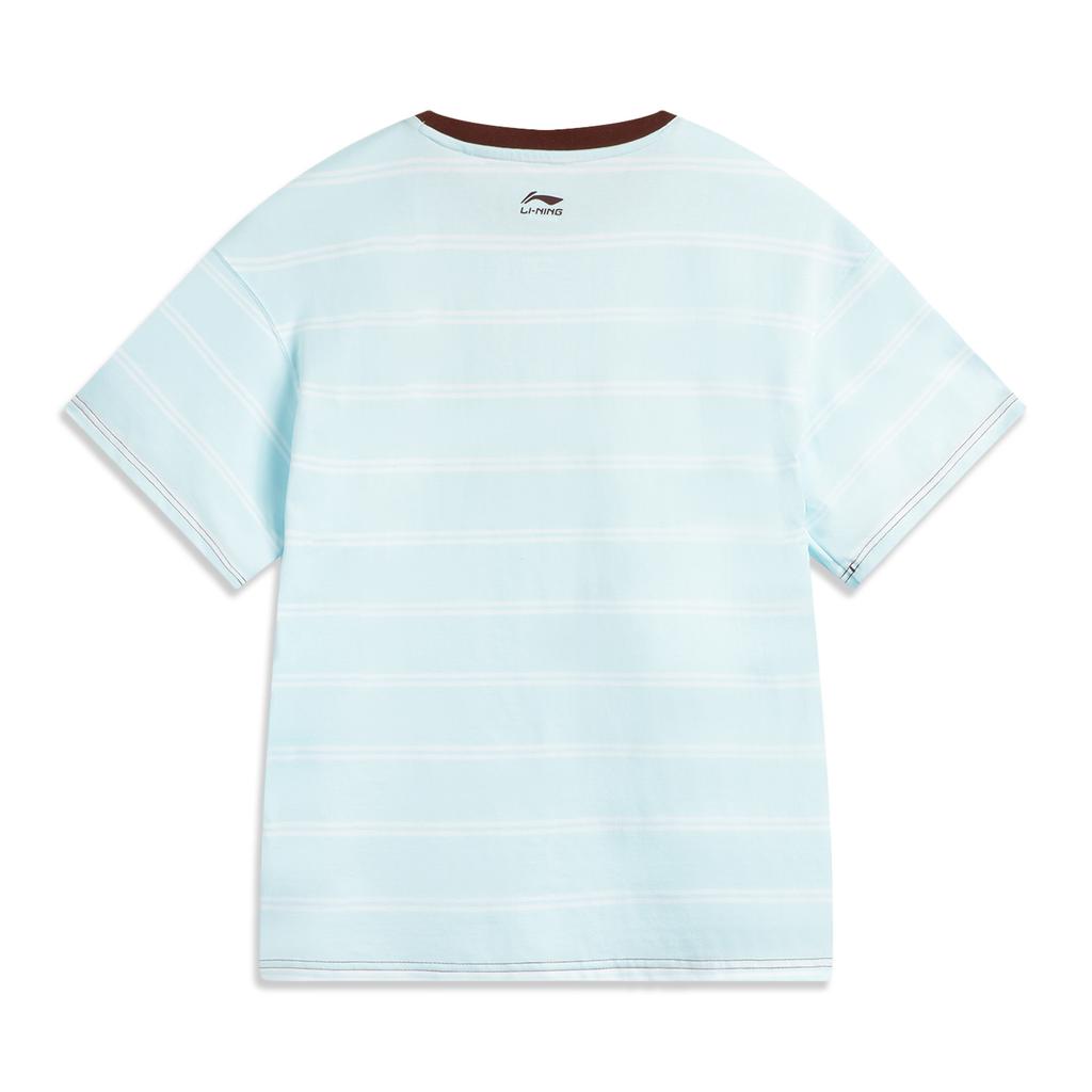 Li Ning X Disney Toy Story Striped Print Vintage Casual Comfortable Breathable Crew Neck Short Sleeve T-Shirt Women Tops AHSV182-3