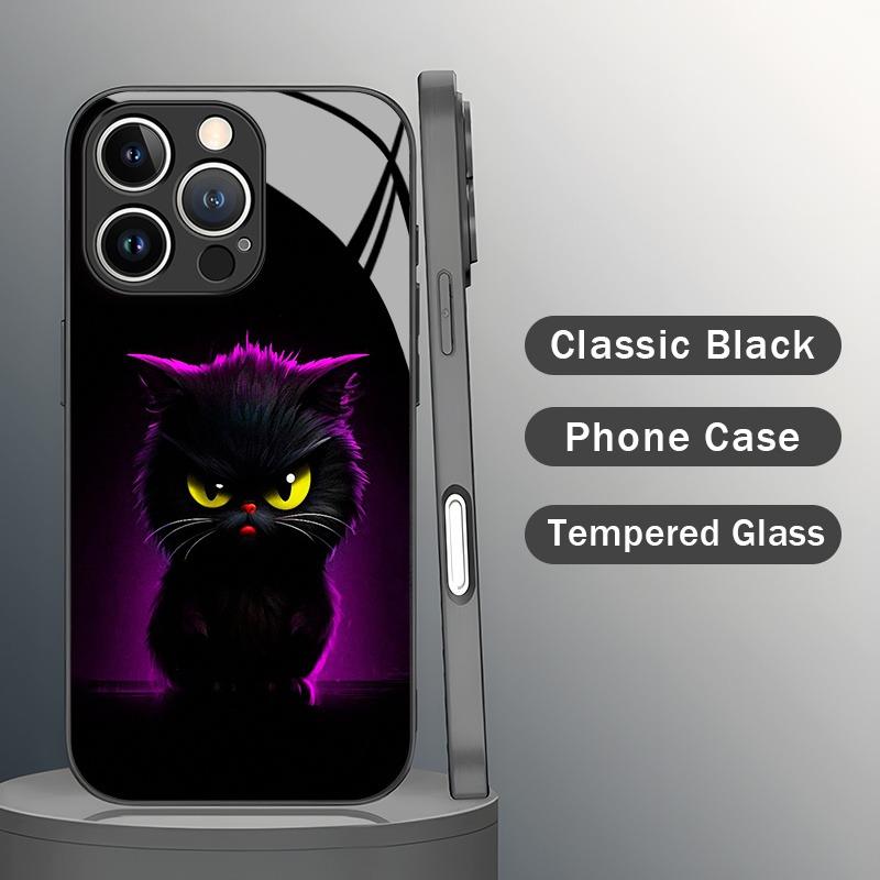 Süße Katze Aufdruck Gehärtetes Glas Material Handyhülle Für Samsung Galaxy S25 S24 S23 Ultra Plus FE Stoßfeste Hülle