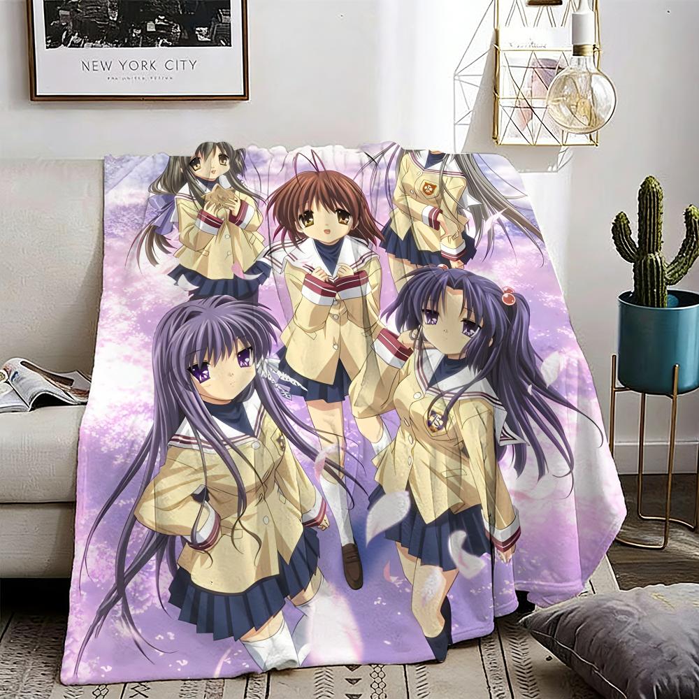 CLANNAD Throw Lightweight 240g Flannel Blanket Soft Skin-friendly for Summer Cooling 75X95CM