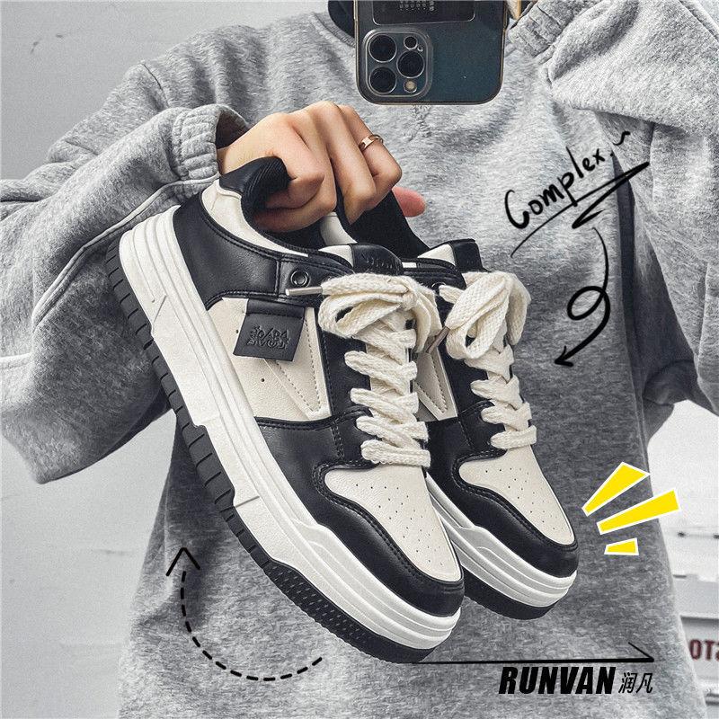 Sommer Board Schuhe Herren Casual Trendschuhe Trendmarke Schwarz-Weiß Panda Nische Design Sinn Skateboard Schuhe Ultraleichte Dicke Sohle Dunk
