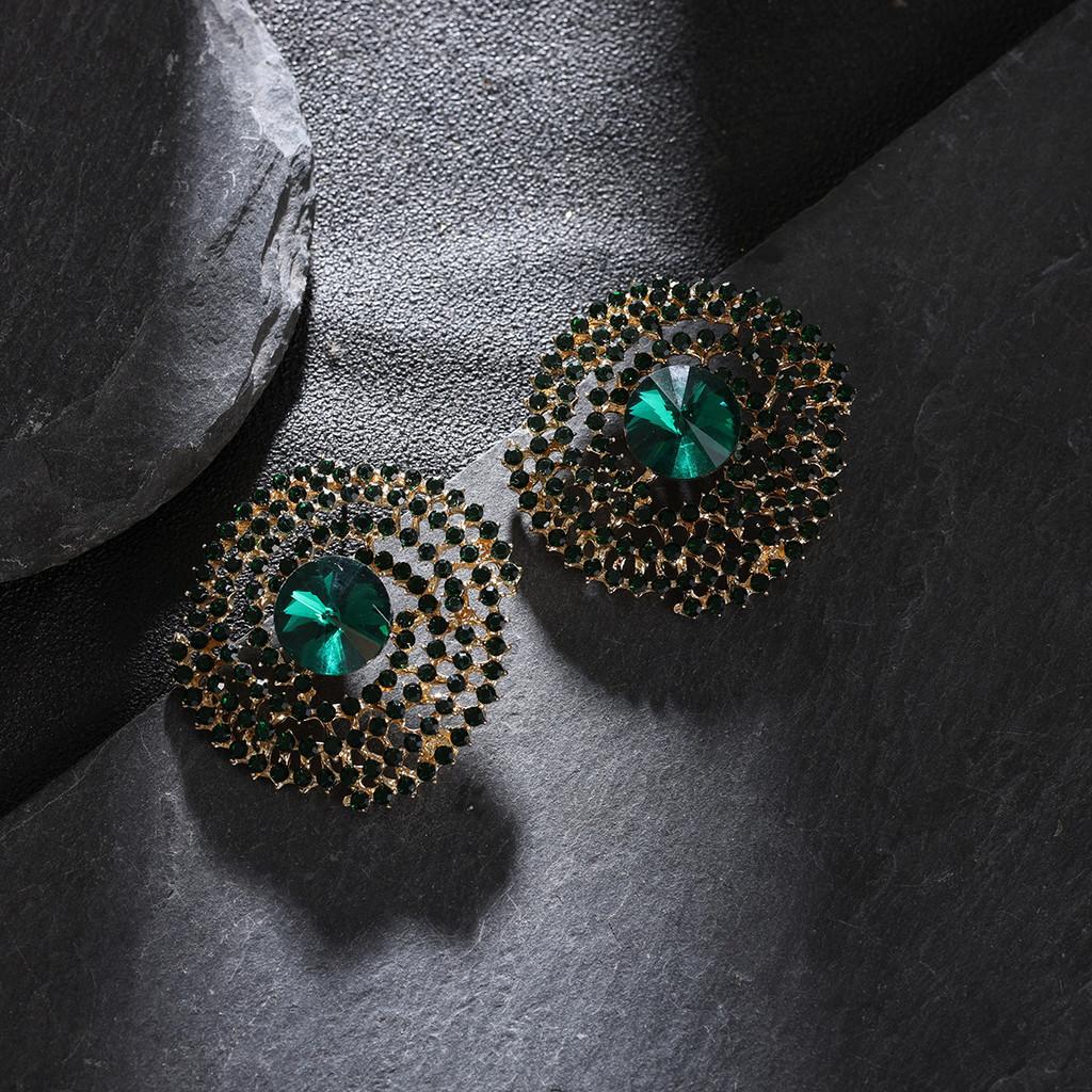 Modern Geometric Alloy Crystal Drop Earrings For Women With Sparkling Water Drill Jewelry Gift
