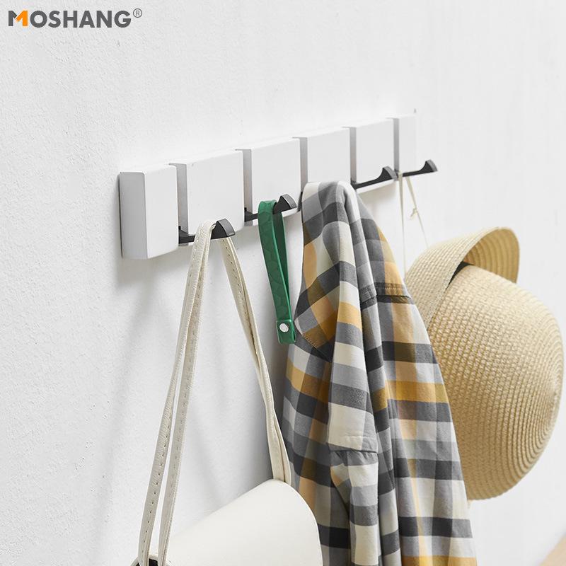 Wall-Mounted Clothes Rack with Hooks for Bedroom or Entryway Behind Door
