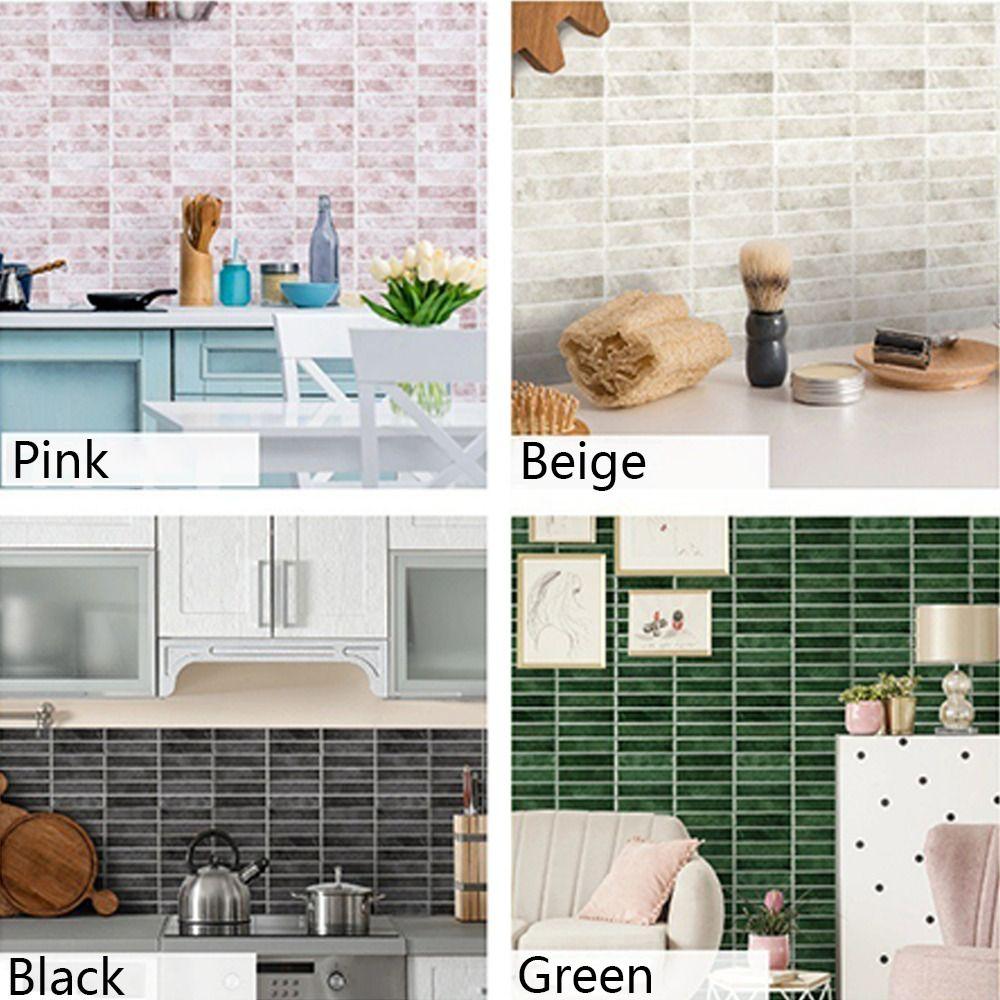 Waterproof Backsplash Wall Decals Brick Design Peel and Stick Wallpapers  Home Decoration