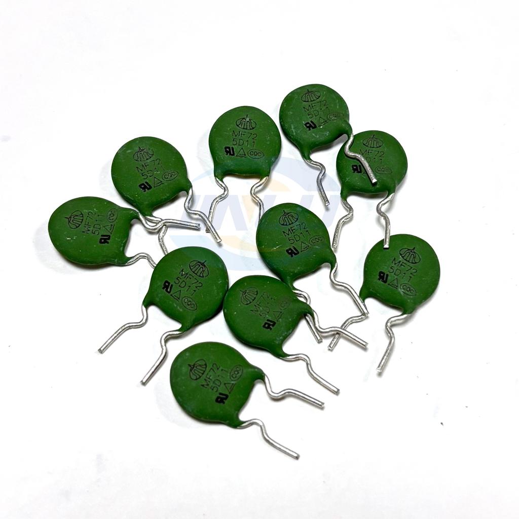 5pcs MF72 Thermistor 5D-11 Green Silicone NTC Thermistor 5 Ohm Diameter 11MM