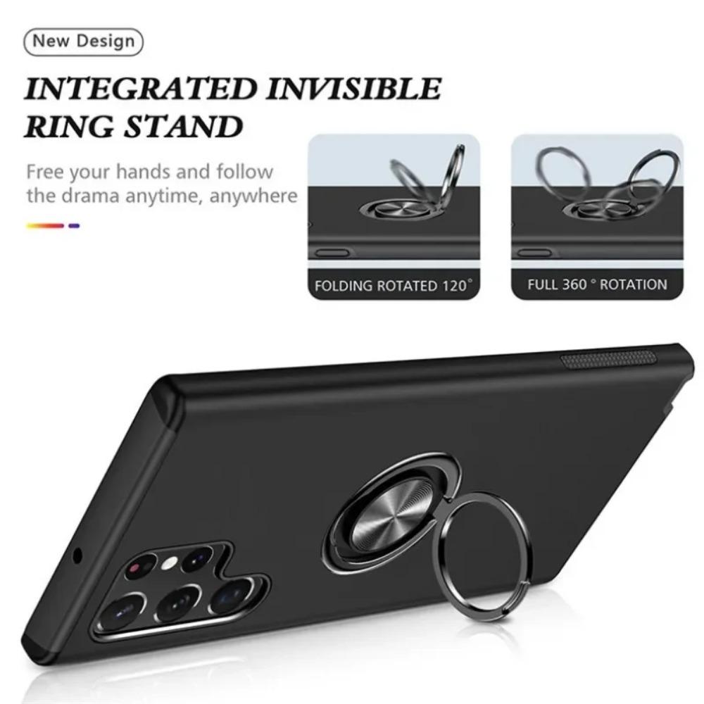 Premium Anti Theft Ring Stand TPU Bumper Shockproof Phone Case For Samsung Galaxy S26 S25 S24 Ultra S23 FE S22 S21 Plus Cover