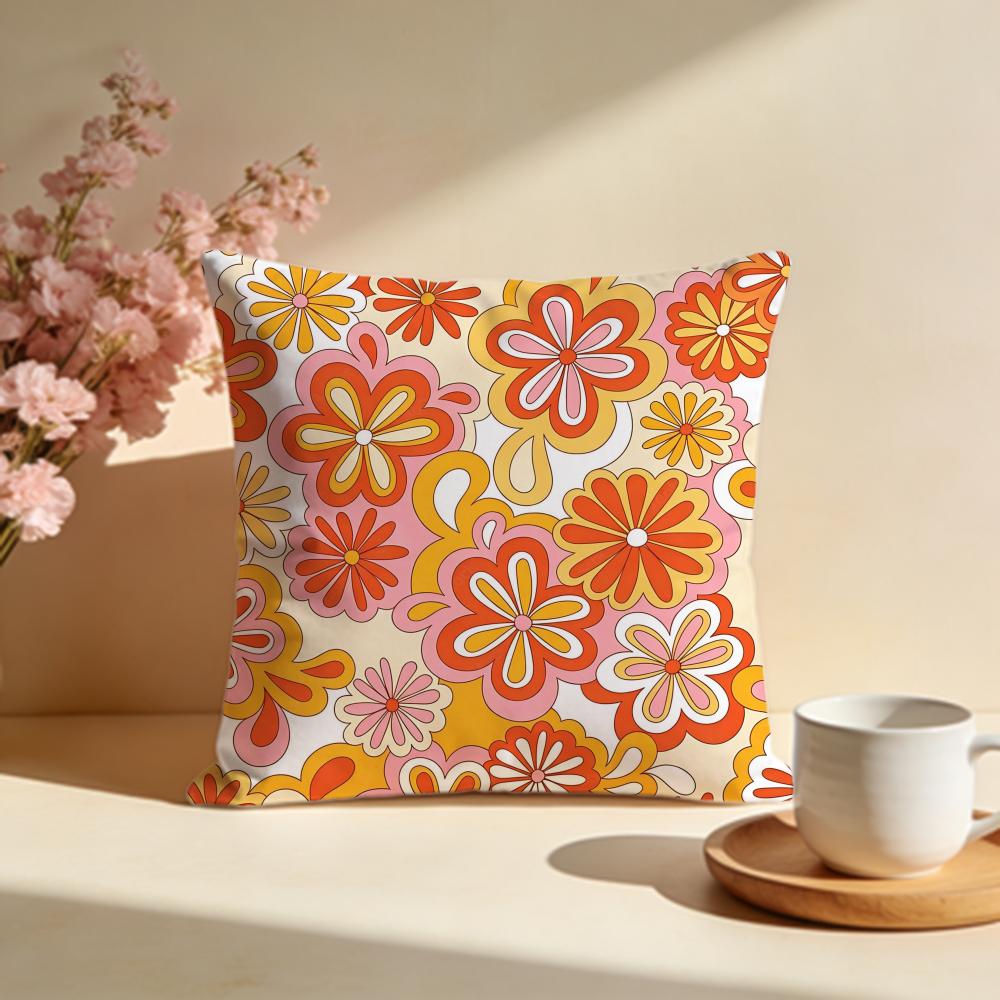Gentle Retro Wild Floral Cushion Cover Soft Pillow Cases for Home Bedroom Living Room Sofa