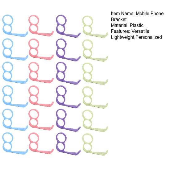 24Pcs Finger Ring Phone Bracket Hands-Free Finger Support Holder Plastic Desk Phone Stand with Anti-Slip Base
