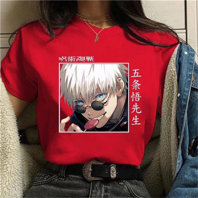

New Anime T Shirt Cool Gojo Satoru Printed Round Neck Short Sleeve Men/Women Fashion Casual Loose Tees Tops S
