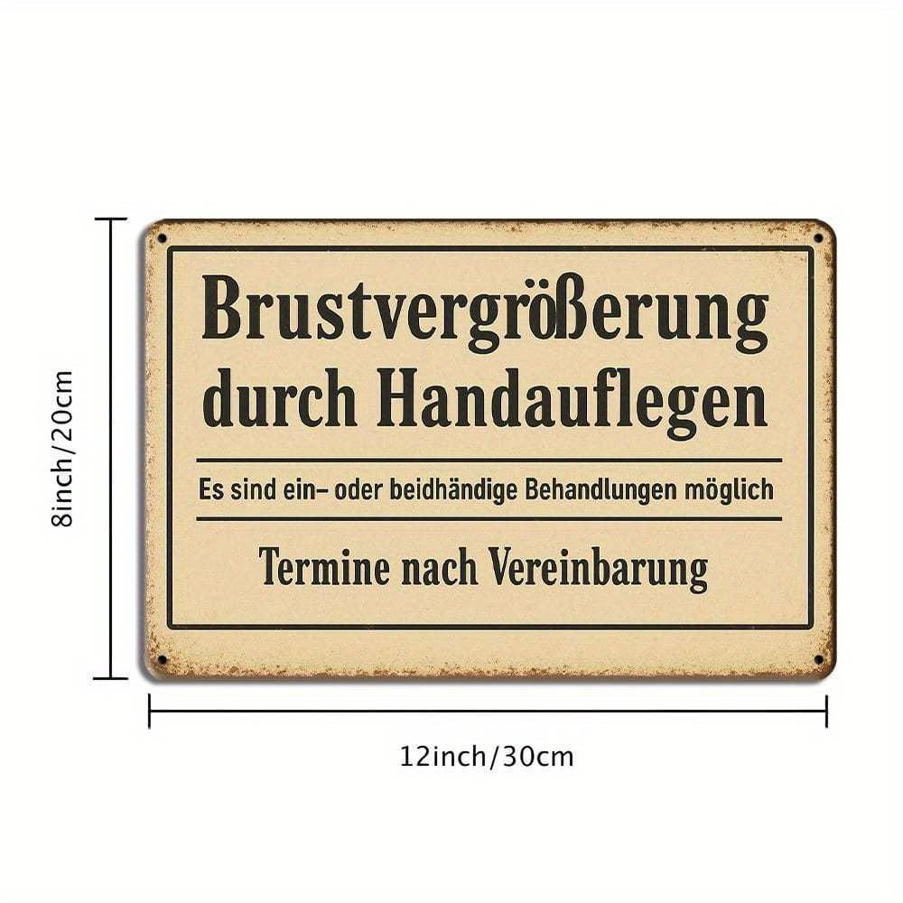 German humor metal sign "Touch-Up Breast Augmentation", 20x30cm.