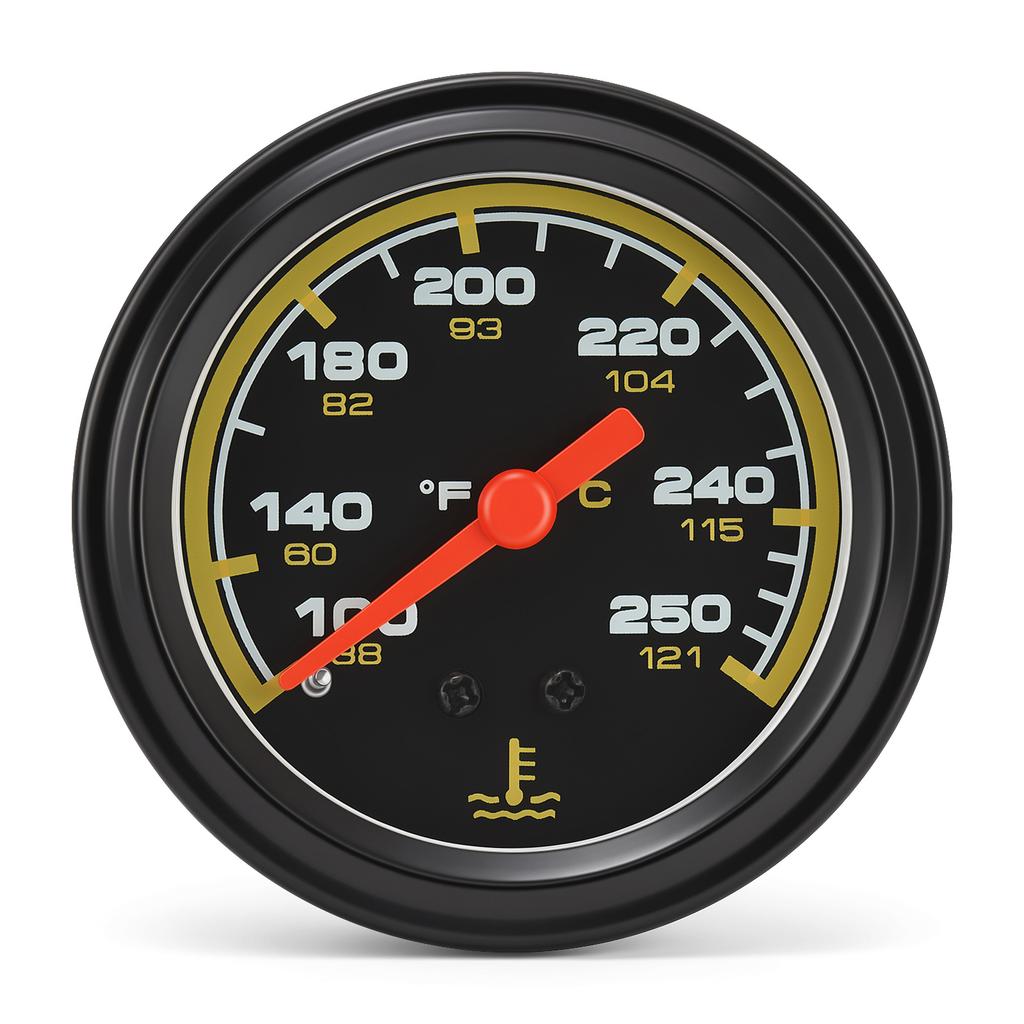 2" 52mm Metal Mechanical Thermometer 38-121℃/100-250℉ Car Water Temp Meter With NPT 1/2-14 Sensor for 12V Car Boat Truck Vehicle