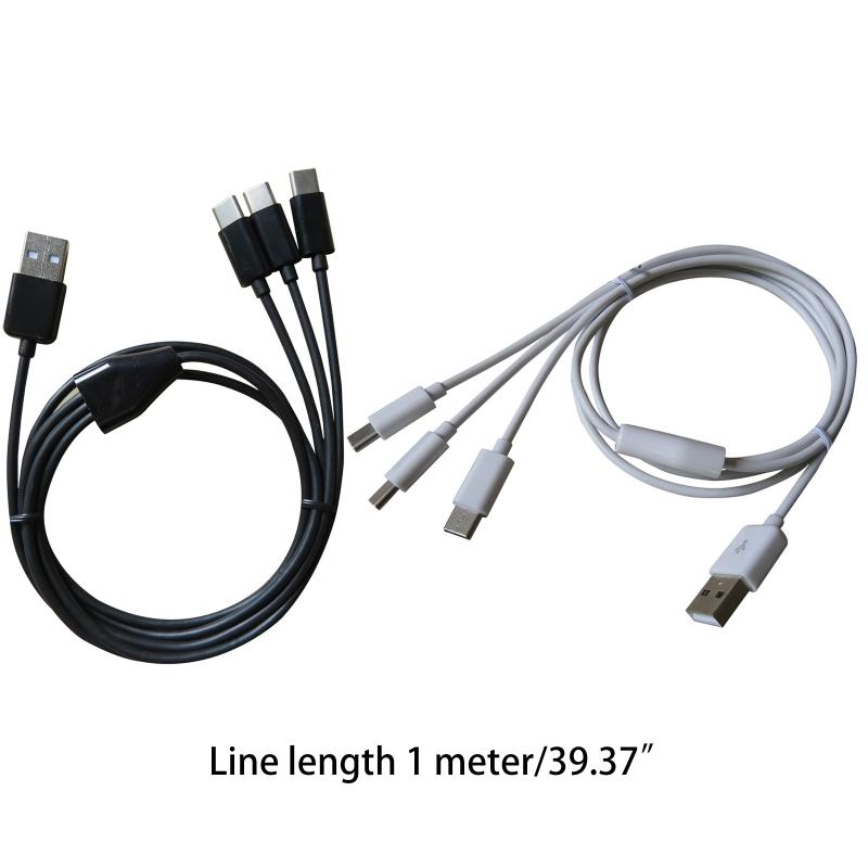 Multi 3 in 1 USB C Long Charger Cable Charging Cord Multiple Ports Long Charging Cable Type C Connector for Cellphones