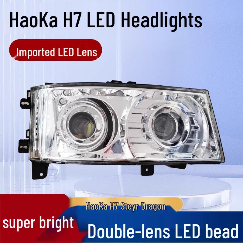 Dual-Lens Super Bright LED Headlight for Sinotruk Howo H7, Steyr D7BM5G, Delong F3000, M3000 Right Passenger s Side