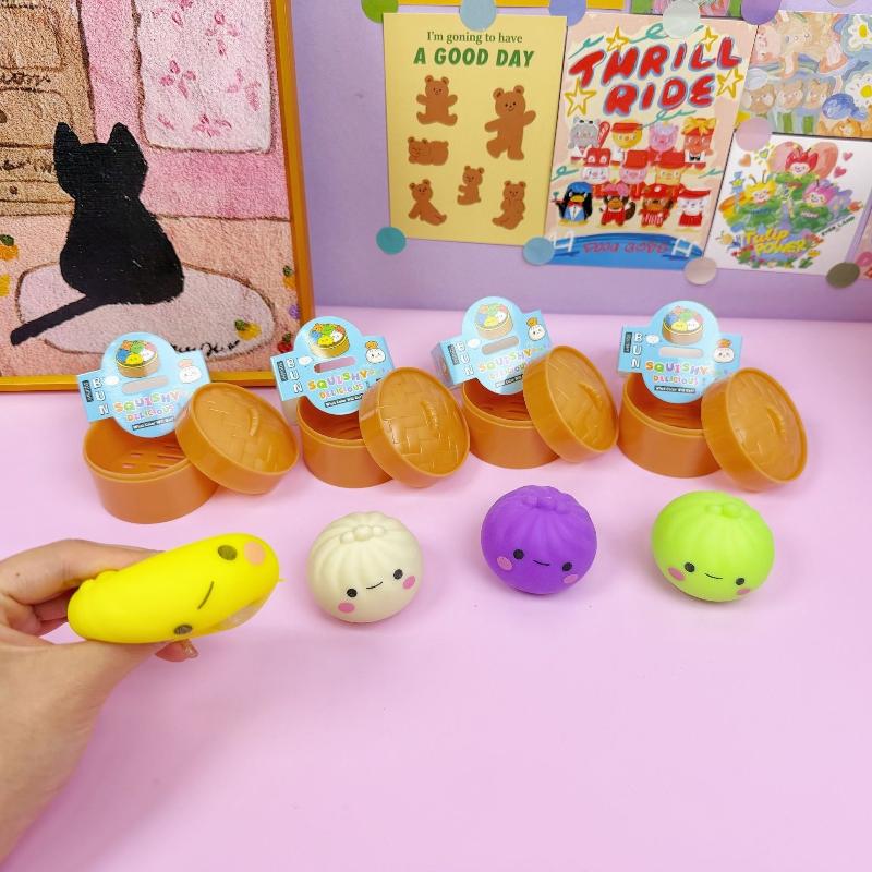 3/12Pcs Squishy Relieve Stress Ball Bun Shape Soft Slow Rebound Squeeze Decor Gift For Adult Kids Decompression Toy