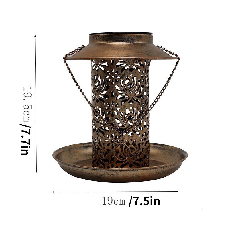 

Bird Feeder Solar Ecofriendly Outdoor Garden Metal Hanging Lighting Decoration