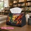 1pc, 2d Flat Printing, Tissue Box Colorful Dragon Battle Pattern Printing Party Tissue Box, Multifunctional Kitchen and Dining Table, Coffee Table and