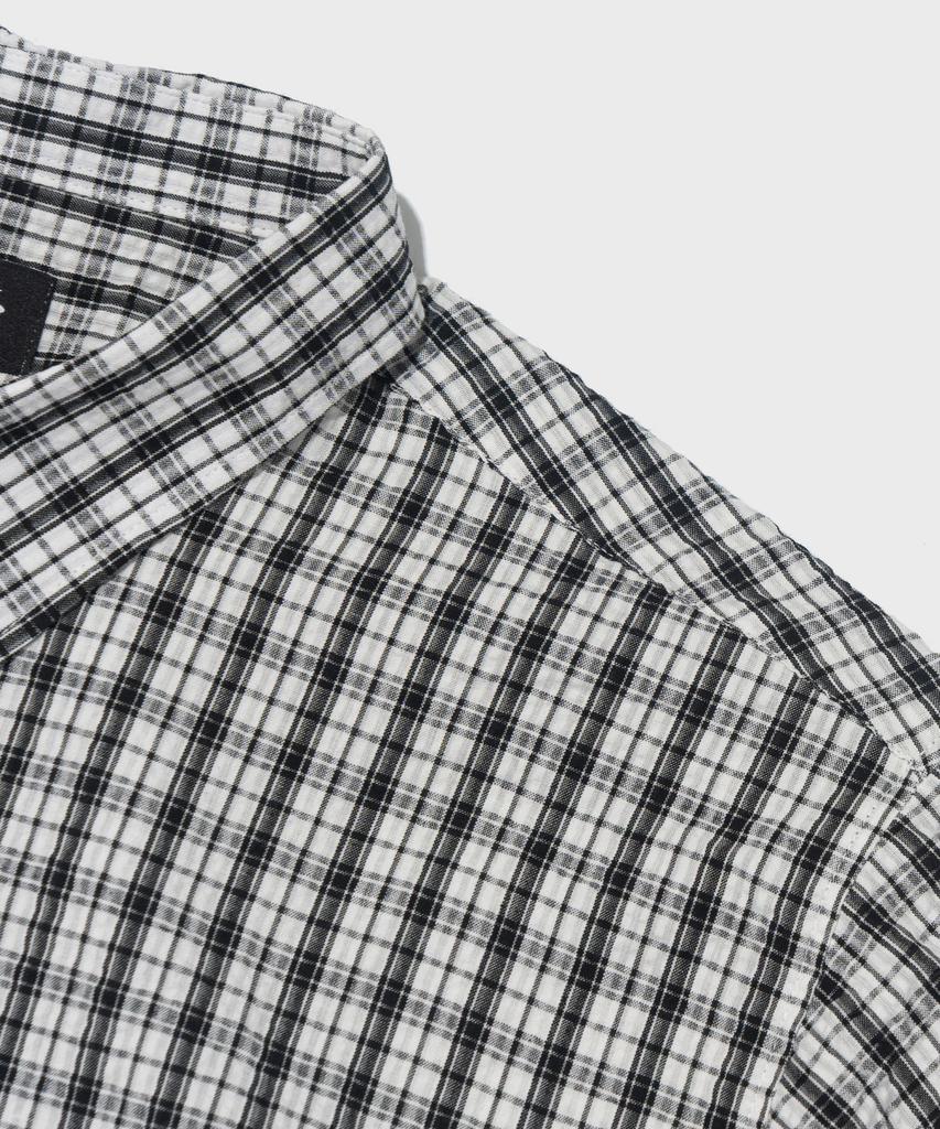 CARGOBROS Crease Loose Fit Check Short Sleeve Shirt (White)