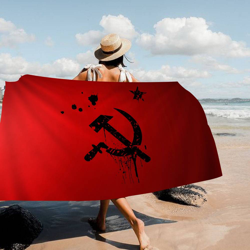 CCCP USSR Soviet Microfiber Printed Beach Towel Mountain Climbing Yoga Beach Swimming Running Absorbent Soft Towel
