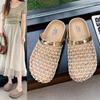 Fashion Flat Mesh Breathable Outward Wear Baotou Slippers Women's Summer 2025 Hollow New Sandals