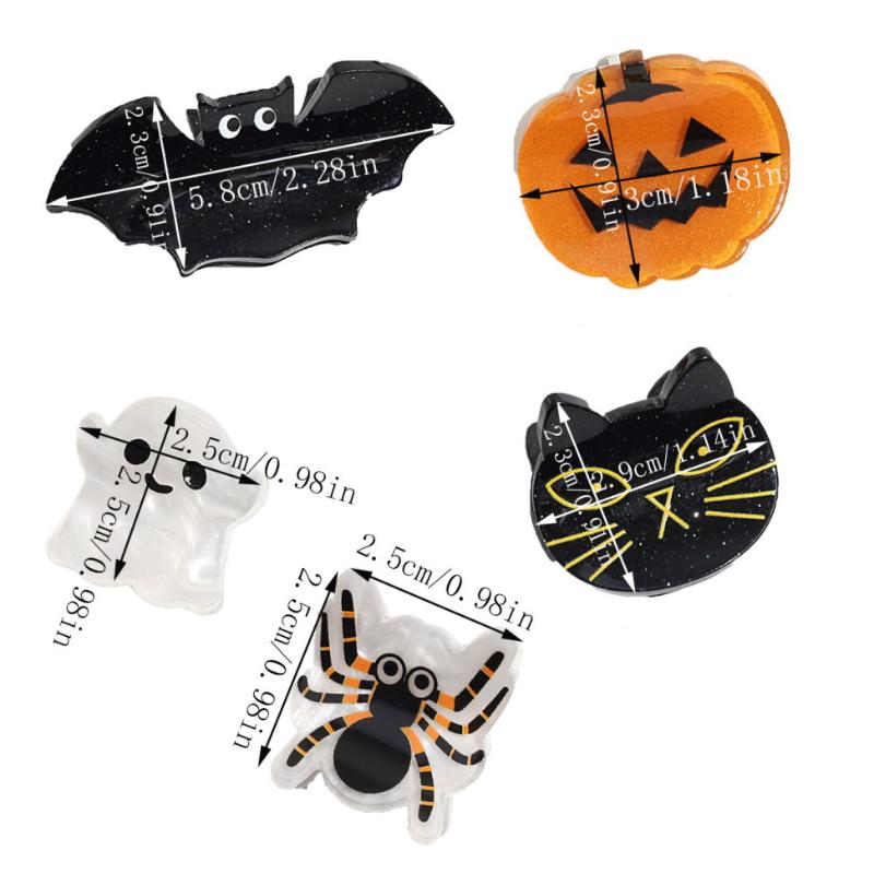Pumpkin/Ghost Halloween Theme Hair Claw Clip Holiday Party Headwear Hair Claws For Hair Diy Accessory Hair Styling