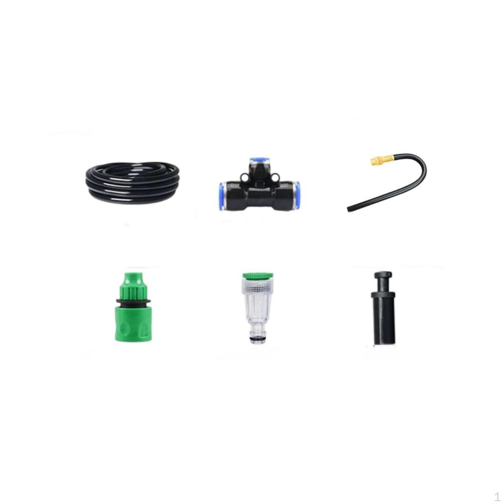 Misting Kit with Brass Nozzles Adjustable System Strainer Bendable Irrigation