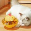 Interactive Cat Puzzle Feeder Toy Flying Saucer Design Treat Dispensing Slow Feeder with Adjustable Outlet for Indoor Cats