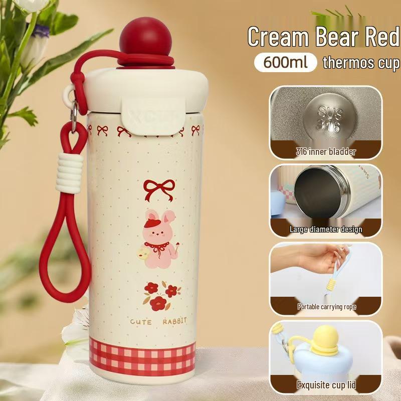 Premium 316 Roestvrij Staal Geïsoleerde Rietjesbeker met Handvat - Grote Capaciteit voor Vrouwen