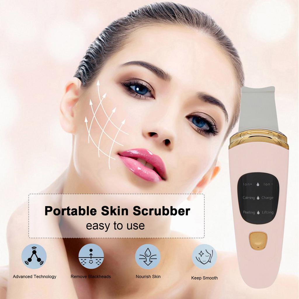 Portable Face Scraper, Blackhead Remover, Skin Spatula, Wireless 4 in 1 Multi Function Facial Lifting,   Cleaning, Nutrient Import, Blackhead Extra
