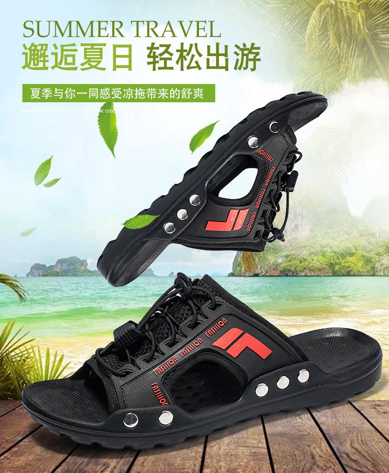 EVA new men's sandals summer dual-purpose driving slippers leather lazy shoes trendy breathable beach shoes