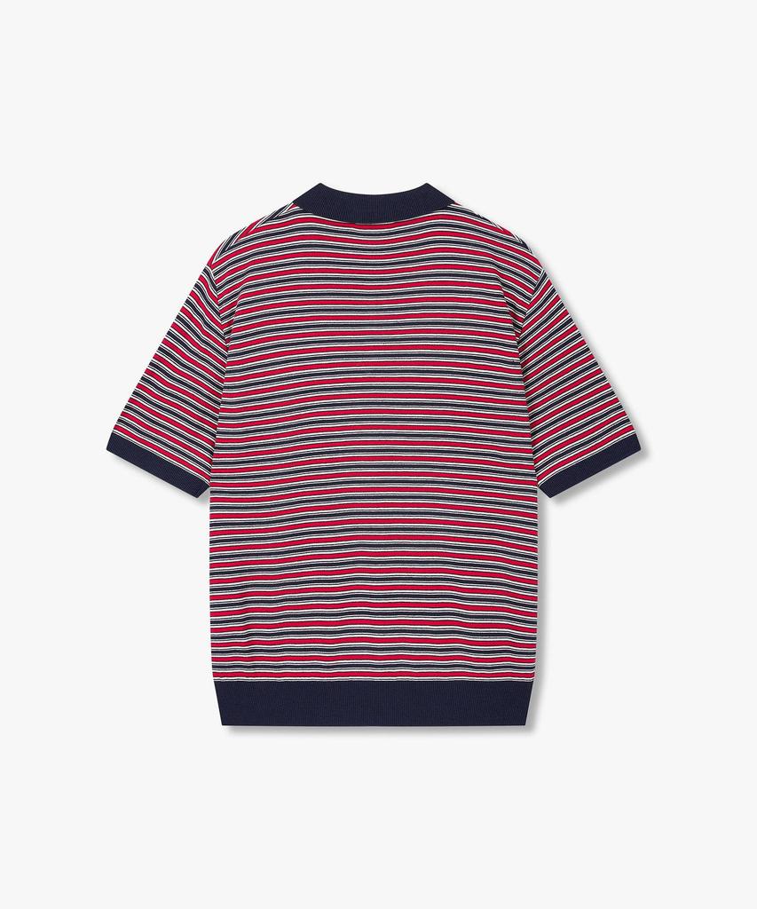 STUDIO TOMBOY [Men] Multi Stripe Collared Knit_Red 9156252212