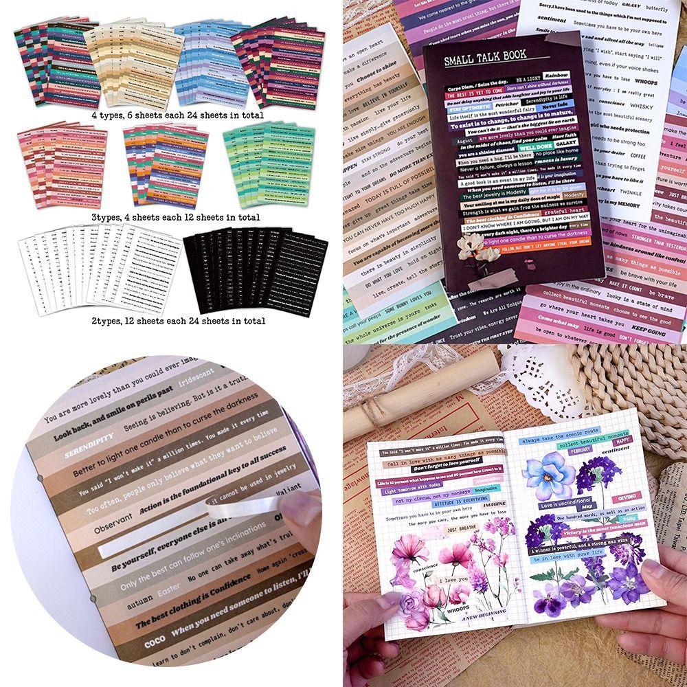 

60pcs Quote Design Inspirational Quote Stickers Small Size DIY Craft Stickers Journaling