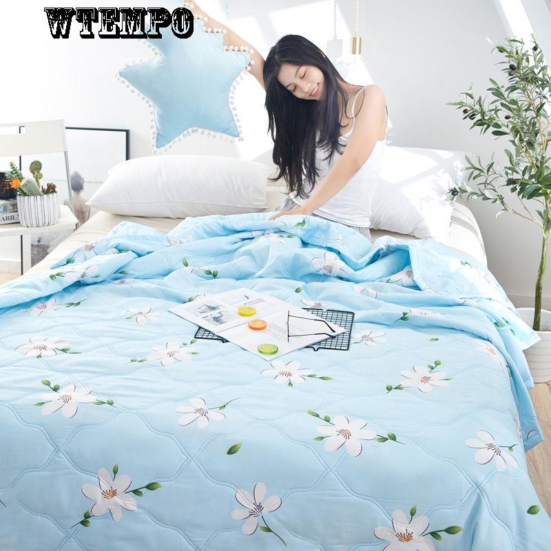 WTEMPO Komfortowa Letnia Chłodząca Kołdra Modny Nadruk z Kreskówkami Kołdra do Akademika Klimatyzacja Was