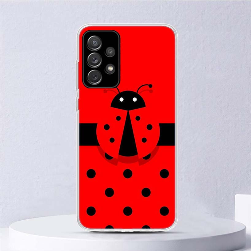 Insect Seven-Star ladybug Soft Case For Samsung Galaxy A17 A16 A26 A36 A56 A15 A14 A13 A55 A54 A53 Phone Cover A25 A35 A24 A34 A