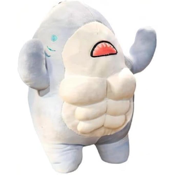 Adorable Muscular Shark Plush - Soft Stuffed Animal for Kids, Decorative Blue Shark Doll for Home, Table, Sofa, and Baby Snuggling