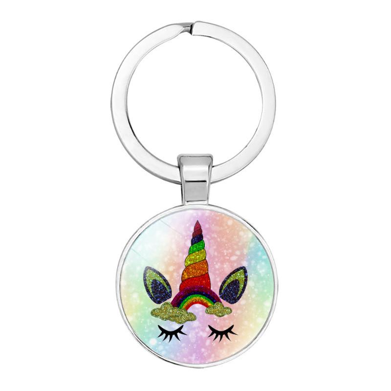 New Crown Unicorn Time Gem Simple Pendant Keychain Bag Charm Zinc Alloy