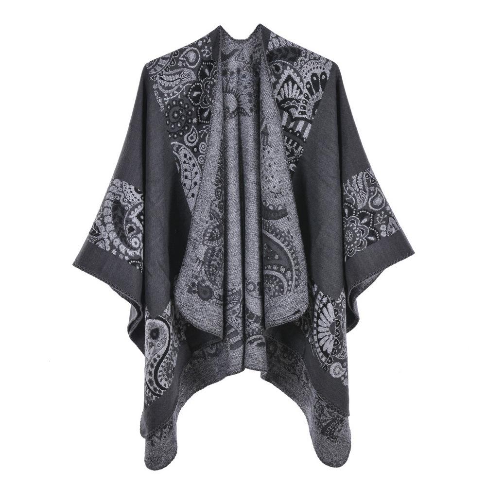 Ponchos Coat  Cashmere Scarves Women Winter Warm Shawls And Wraps Pashmina Thick Capes Blanket Femme Scarf