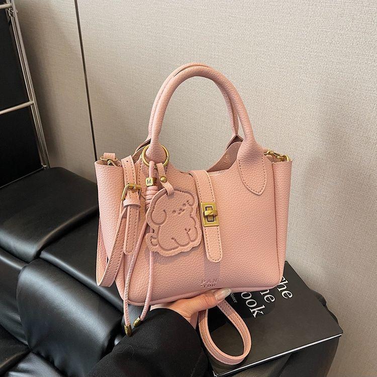 Ielgy Portable Vegetable Basket Bag Trendy Fashion Bucket Bag All-Match Messenger Bag
