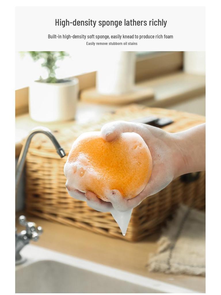 High-Density Colored Kitchen Sponge Scrubber - Thickened Scouring Pad for Dishwashing and Pot Cleaning