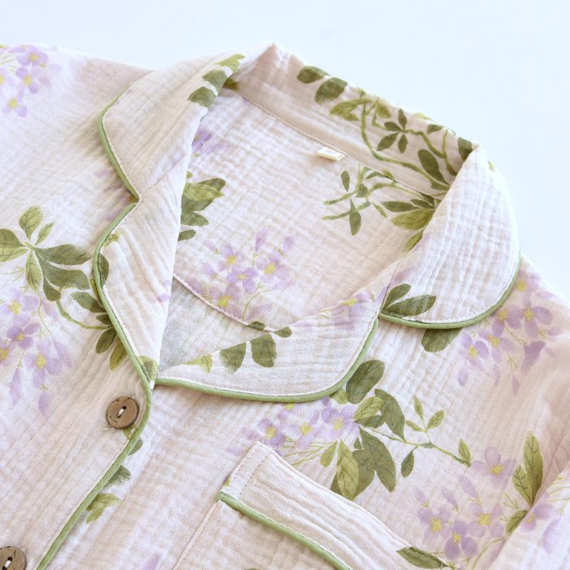 2026 New Spring and Autumn Women's Pajama Set 100% Cotton Long Sleeve Long Pants Two Piece Home Clothes Sleepwear Ladies