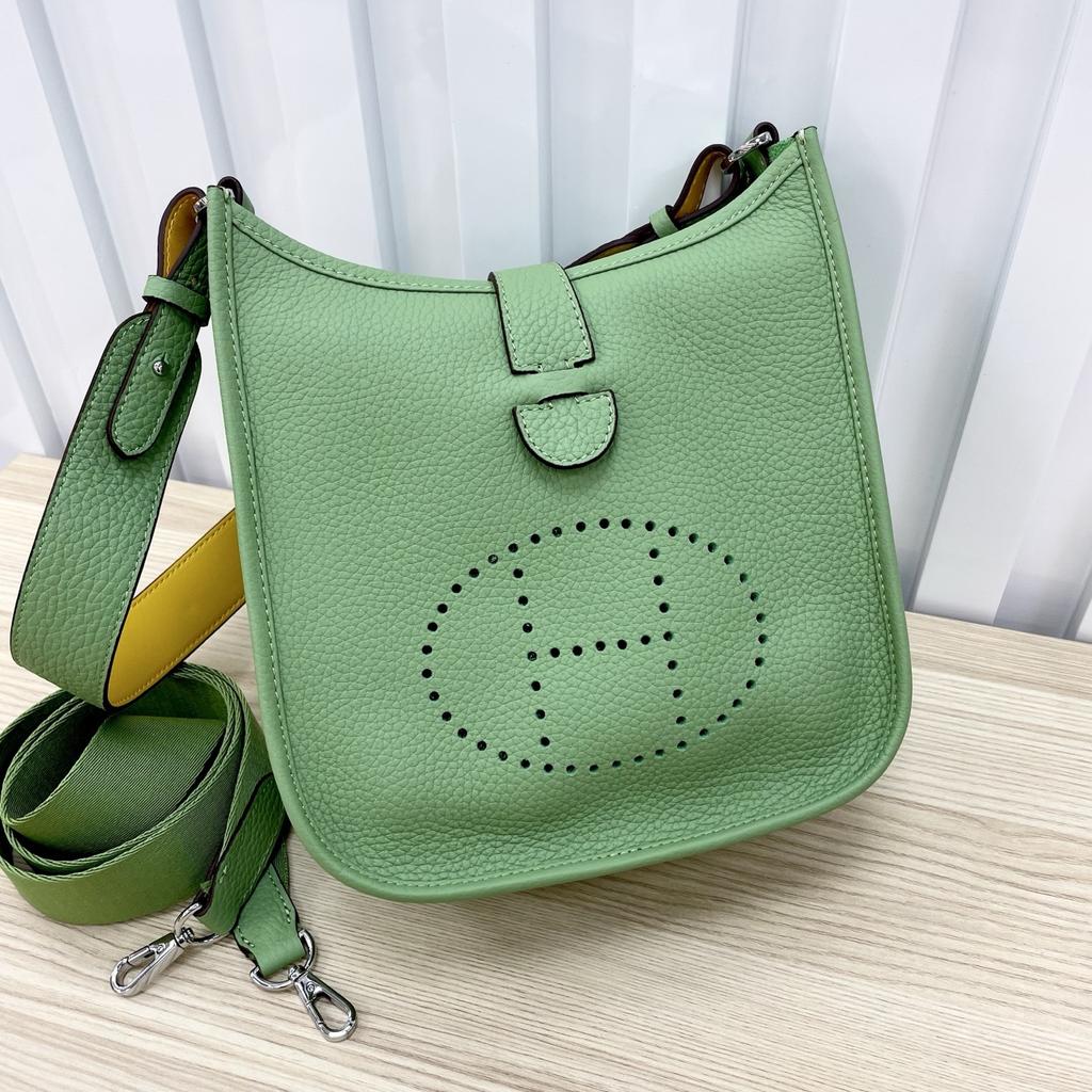 Camada Superior Couro de Vaca Bolsa Aiden Mink 2025 Novo Estilo Couro Genuíno Mini Bolsa Tote Fivela H Padrão Vazado Bolsa de Ombro Único