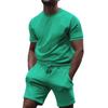 2023 European Style Men's Casual Two-Piece Set: Short-Sleeved T-Shirt & Shorts