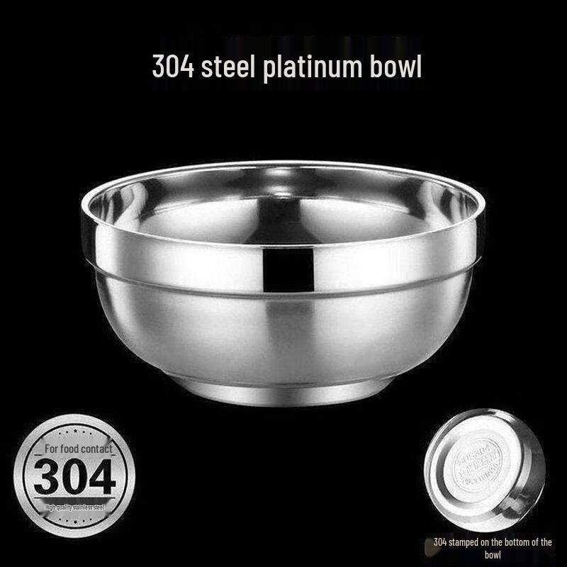 Liliu 304 Stainless Steel Double Wall Insulated Rice & Soup Bowl