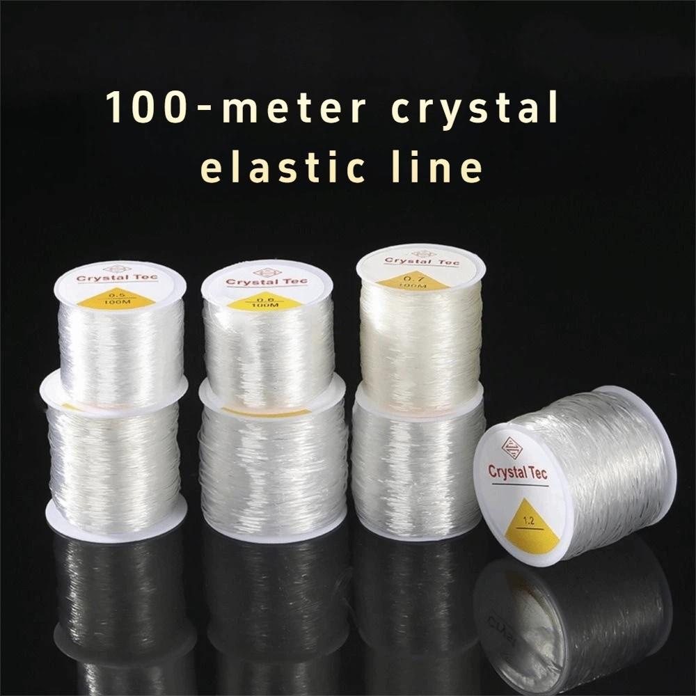 Filo Trasparente per Perline da 100m Cordino Elastico Cristallo Trasparente per Creazione Braccialetti