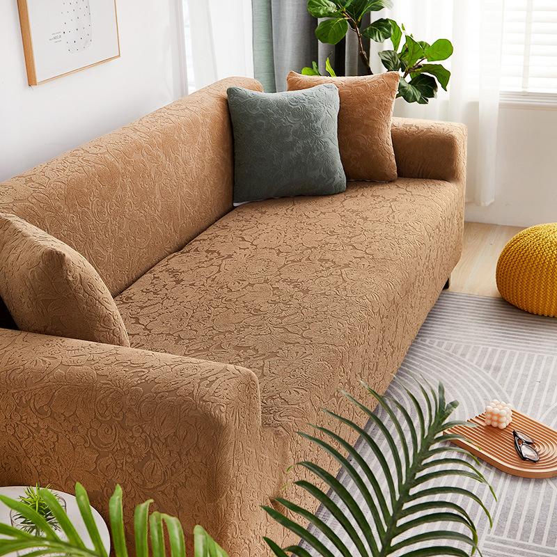 Sofa Cover Old-Fashioned Double Armrest Sofa Cover Cloth Thickened Solid Color Dust Cover