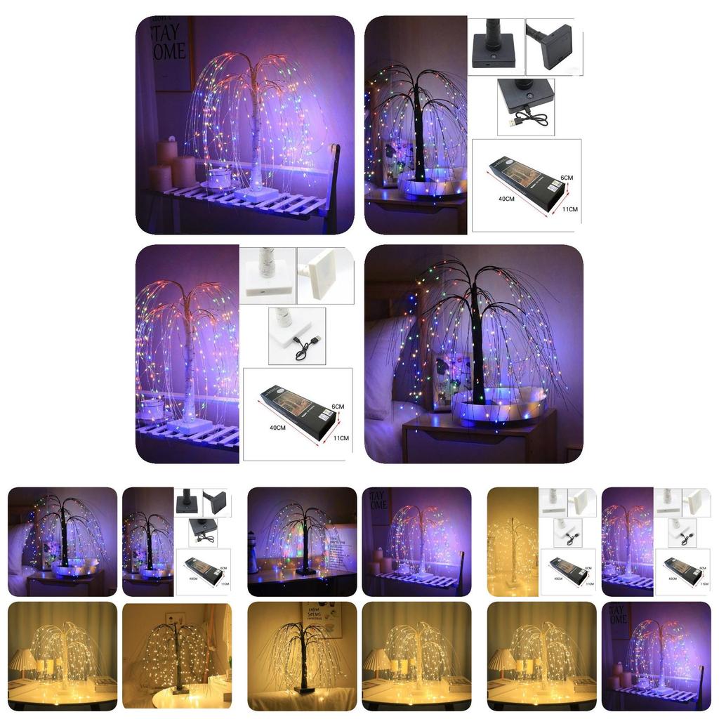Beautifully Designed 55cm Led Birch Tree Light In White And Black With Warm White And Colorful Lighting For Holiday Cheer
