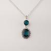 Apatite Gemstone Silver Handmade Pendant 1.7" , 925 Sterling Silver Necklace Birthday Gift For Wife/Mom VPP-4-5
