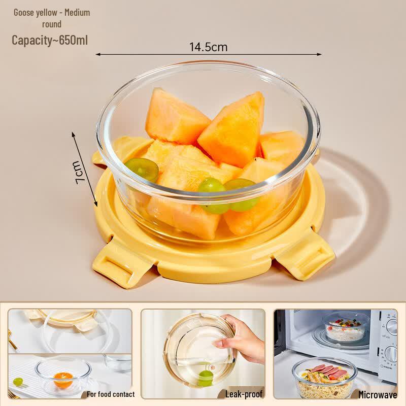 Round Glass Microwave Food Container