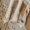 Fashion French Style Elegant Party Woman Flats With Bow Slip-on Pointed Toe Lastest Summer 2025 Quick Delivery Shoe Non Shoes for Women